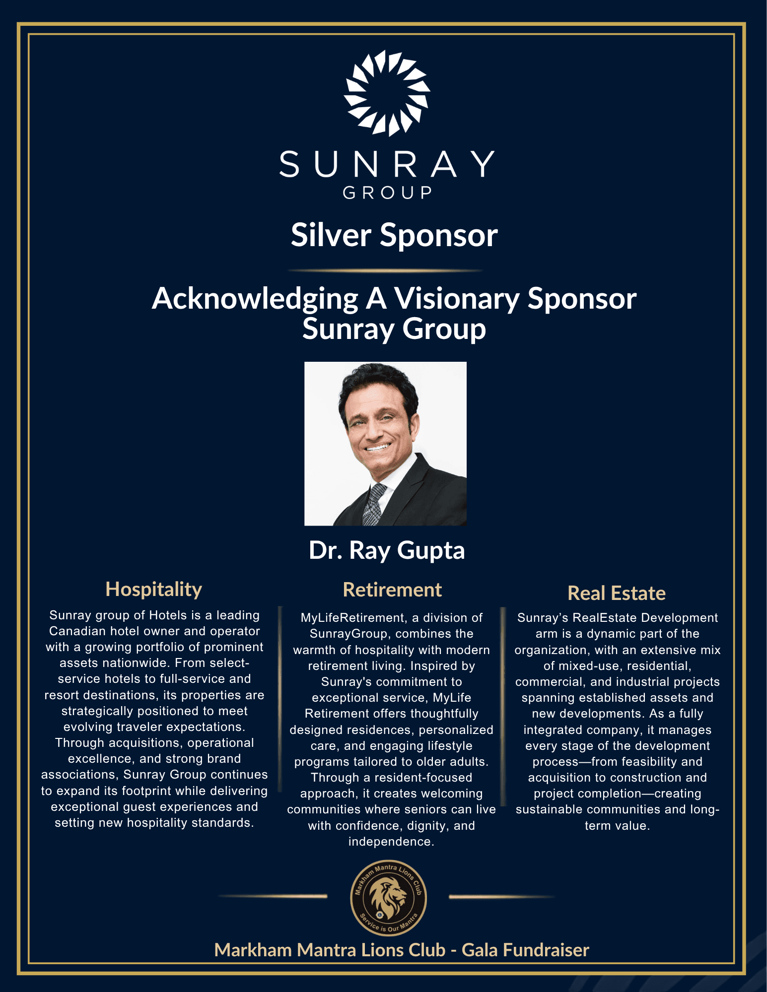 Sunray Group — Silver Sponsor.